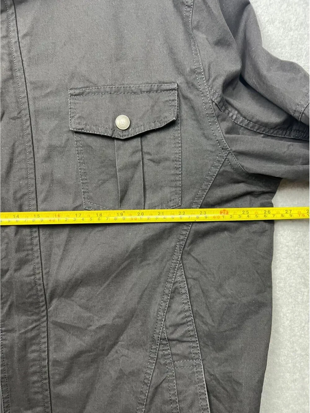 WenVen Mens Canvas Jacket Military Jacket 2X Casual Outwear Gray Cotton